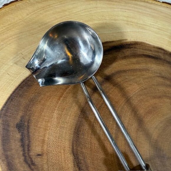 Vintage 3pc Stainless Steel Spoon Rest and Ladle Set - Picture 8 of 12